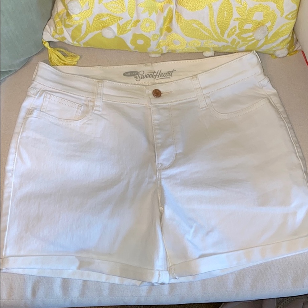 White jean shorts